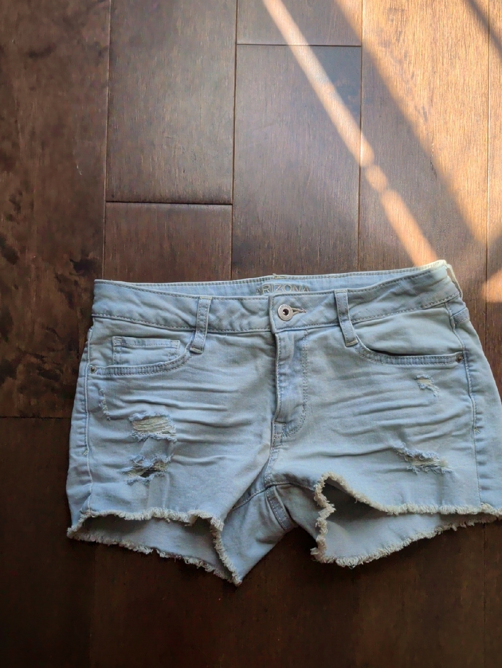 Arizona Light Blue Distressed Women's Denim Shorts